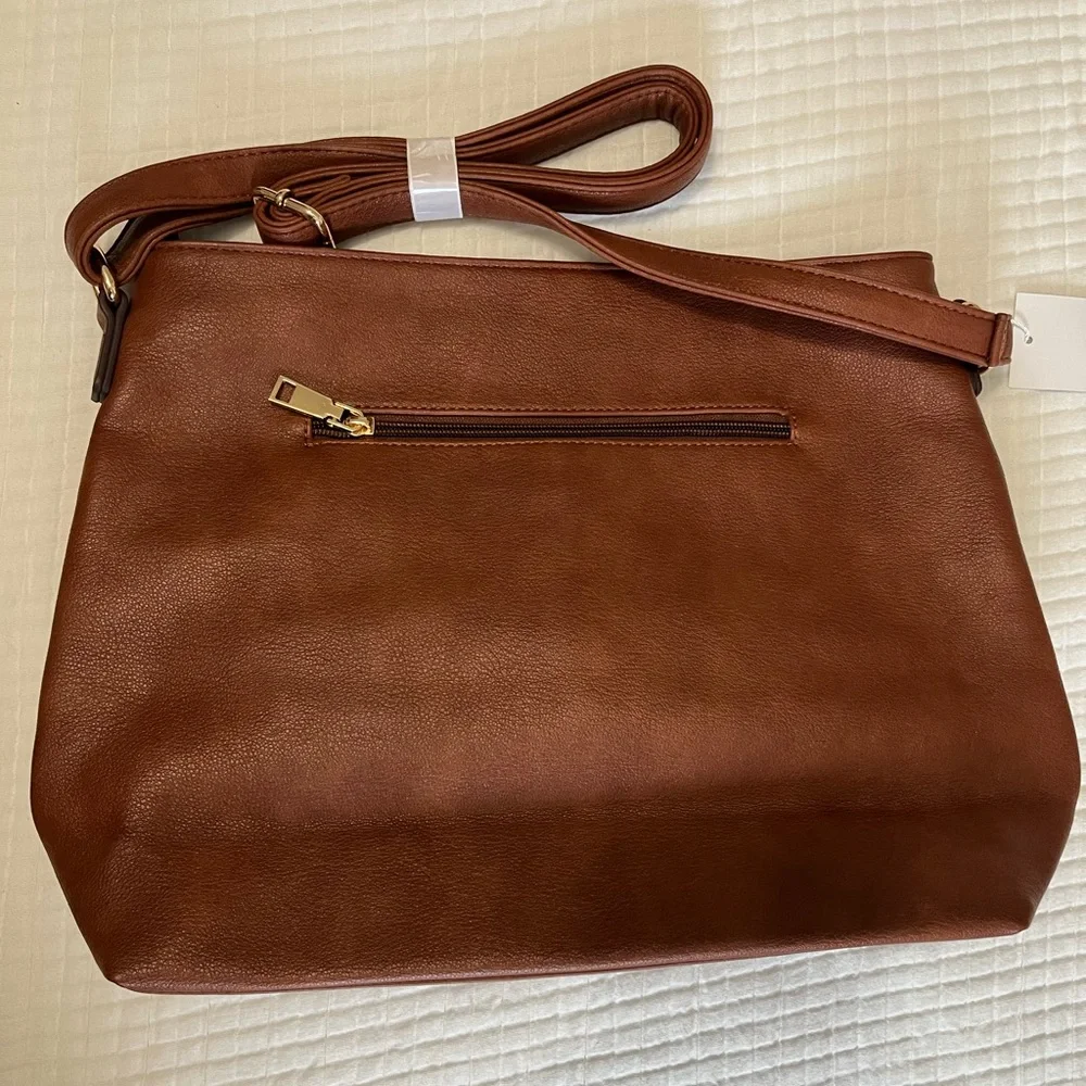 NWT Brown Leather Crossbody Bag - Picture 4 of 14